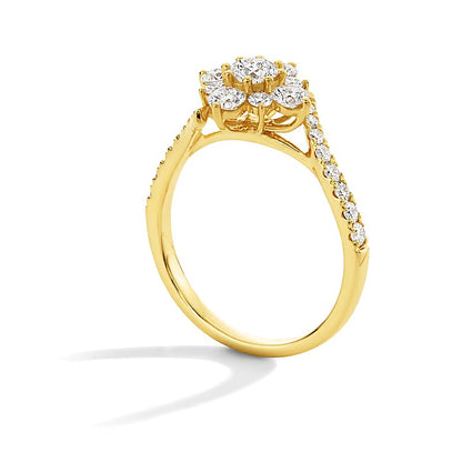 1.0 CT. TW Lab-Grown Multi-Diamond Bypass Ring in 10K Gold (F/VS2)