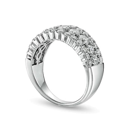 2.0 CT. TW Diamond Multi-Row Anniversary Ring in 14K White Gold