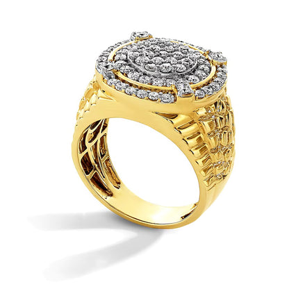 1.75 CT. TW Lab-Grown Multi-Diamond Double Frame Nugget Ring in 10K Gold (F/VS2)