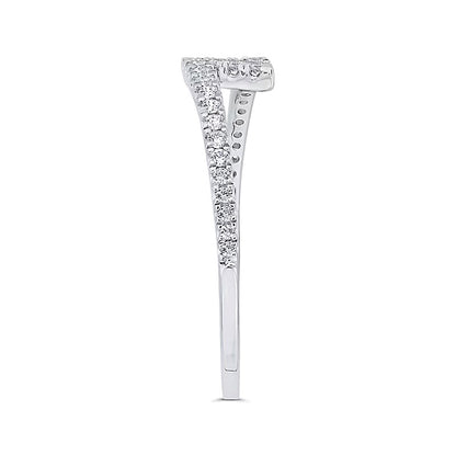 0.17 CT. TW Diamond Lightning Bolt Ring in 10K White Gold