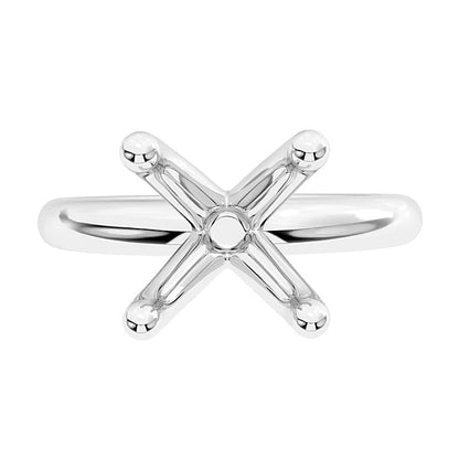 Classic Four-Prong Solitaire Semi-Mount Setting in 14K White Gold