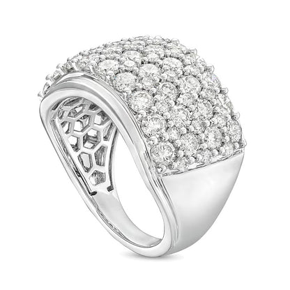 3.5 CT. TW Diamond Multi-Row Anniversary Band in 10K White Gold