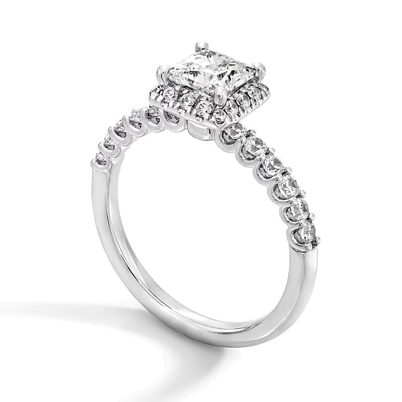 1.5 CT. TW Princess-Cut Lab-Grown Diamond Frame Ring in 14K White Gold (F/SI2)