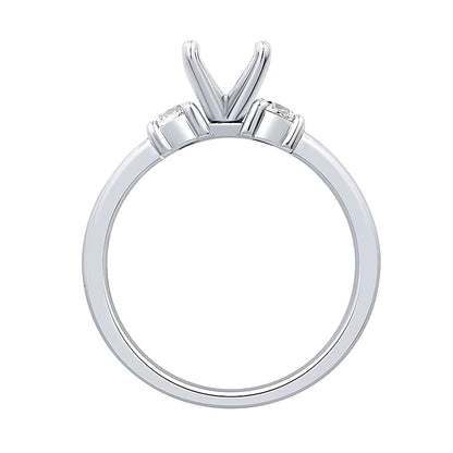 0.25 CT. TW Diamond Three-Stone Solitaire Semi Mount in 14K White Gold
