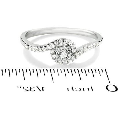 0.1 CT. TW Diamond Bypass Promise Ring in 10K White Gold