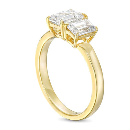 1.5 CT. TW Emerald-Cut Diamond Toi et Moi Engagement Ring in 14K Gold