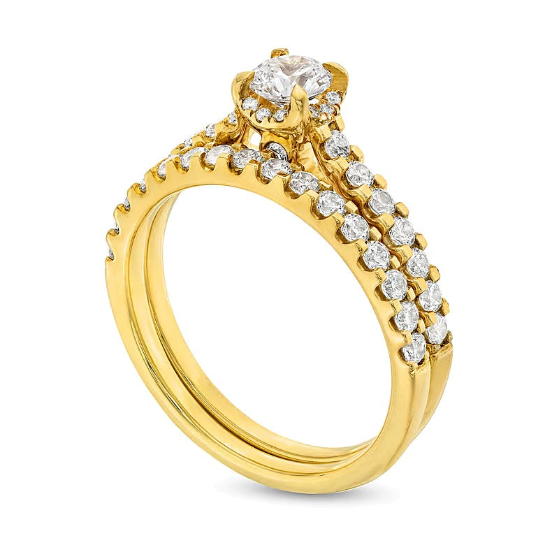 1.0 CT. TW Diamond Hidden Frame Bridal Set in 14K Gold (I/I2)