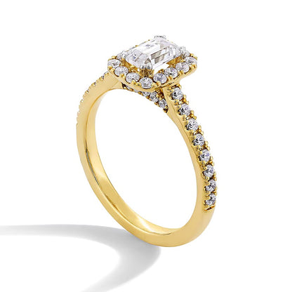 1.0 CT. TW Emerald-Cut Lab-Grown Diamond Frame Engagement Ring in 14K Gold (F/SI2)