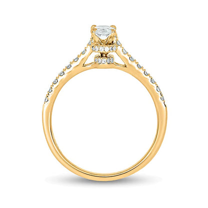 1.0 CT. TW Oval Diamond Bridal Set in 14K Gold (I/I2)