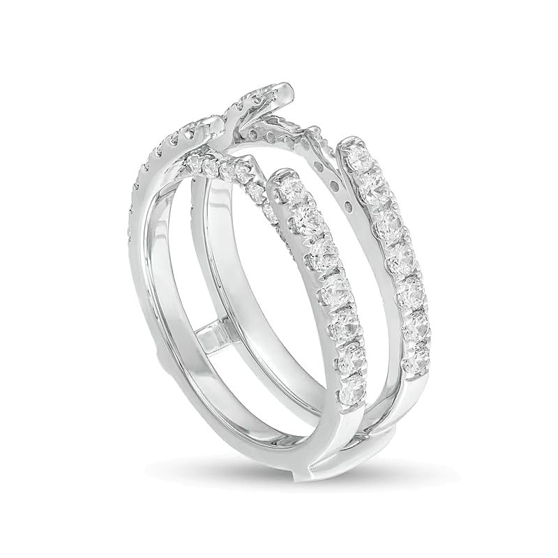 1.0 CT. TW Diamond Cathedral Solitaire Enhancer in 14K White Gold