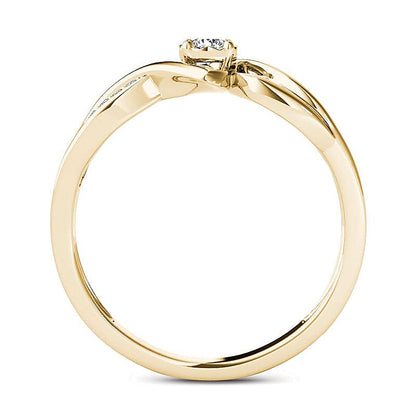 0.13 CT. TW Diamond Crossover Bypass Promise Ring in 14K Gold