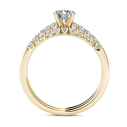 1.0 CT. TW Diamond Overlay Bridal Set in 14K Gold