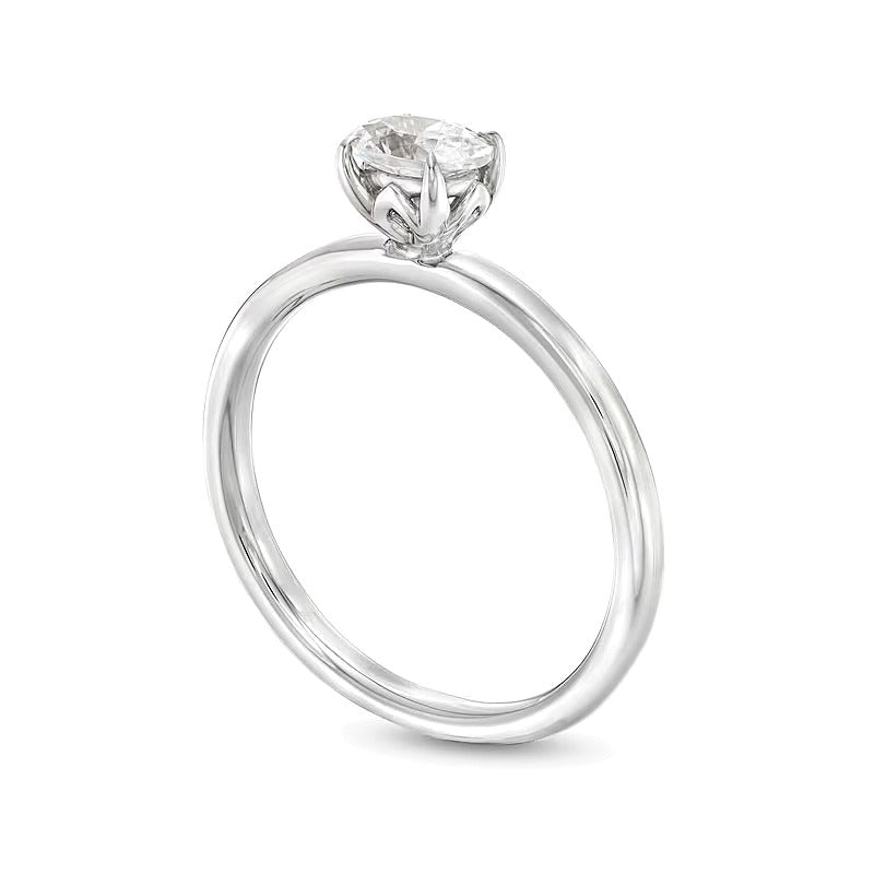 0.5 CT. Oval Diamond Sideways Solitaire Ring in 14K White Gold (I/I2)