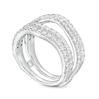 1.5 CT. TW Lab-Grown Diamond Contour Double Row Solitaire Enhancer in 14K White Gold (F/VS2)