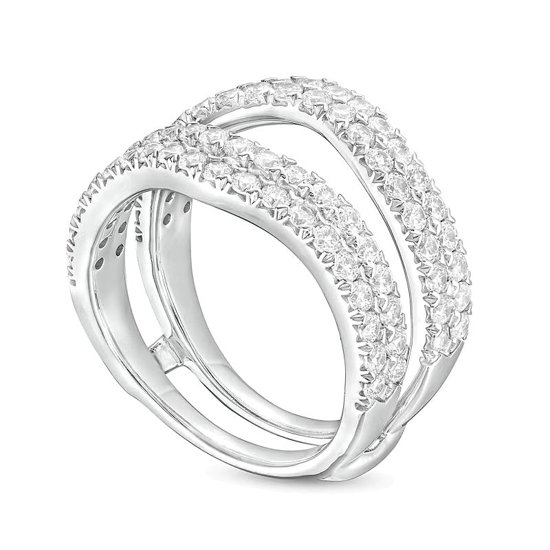 1.5 CT. TW Lab-Grown Diamond Contour Double Row Solitaire Enhancer in 14K White Gold (F/VS2)