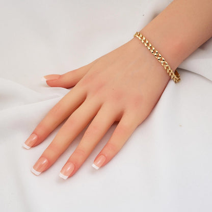 14K Yellow Gold Minimalist Curb Bracelet