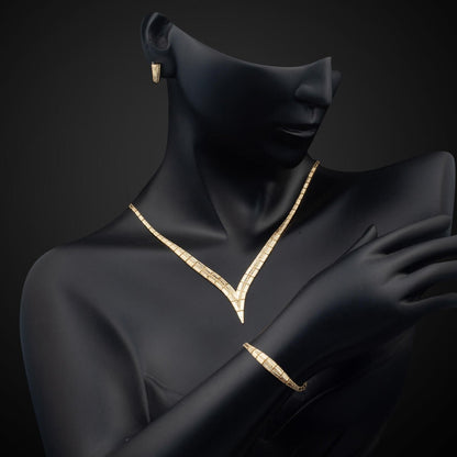 14K Yellow Gold Tennis Jewelry Set