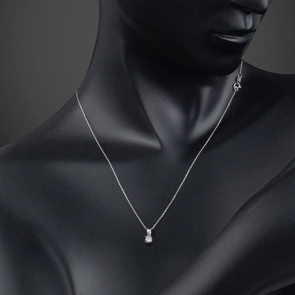 14K White Gold 0.30 Ct Solitaire Moissanite Necklace