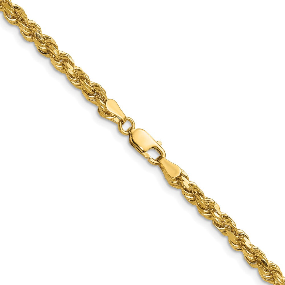 14k Yellow Gold 20 inch 4mm Diamond-cut Rope with Lobster Clasp Chain Necklace