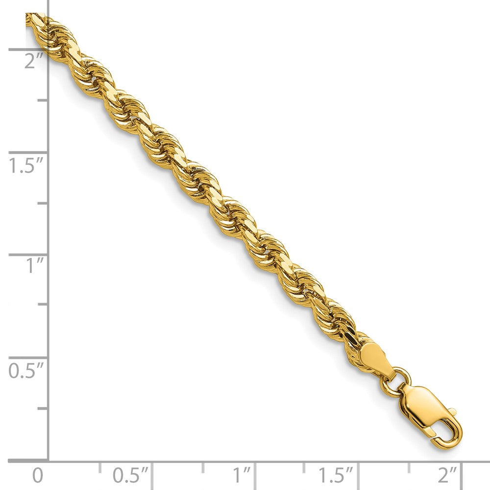 14k Yellow Gold 20 inch 4mm Diamond-cut Rope with Lobster Clasp Chain Necklace