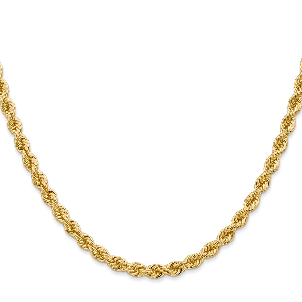 14k Yellow Gold 4mm Regular Rope with Lobster Clasp Chain Necklace