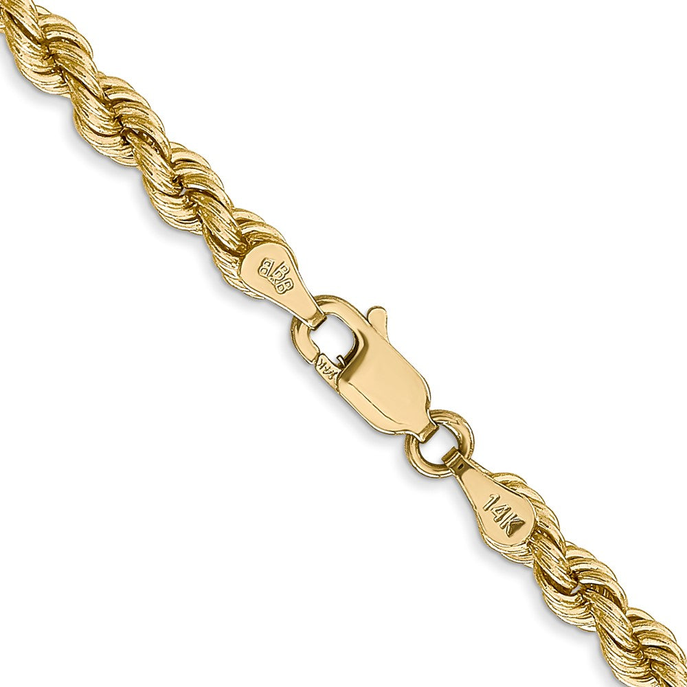 14k Yellow Gold 4mm Regular Rope with Lobster Clasp Chain Necklace