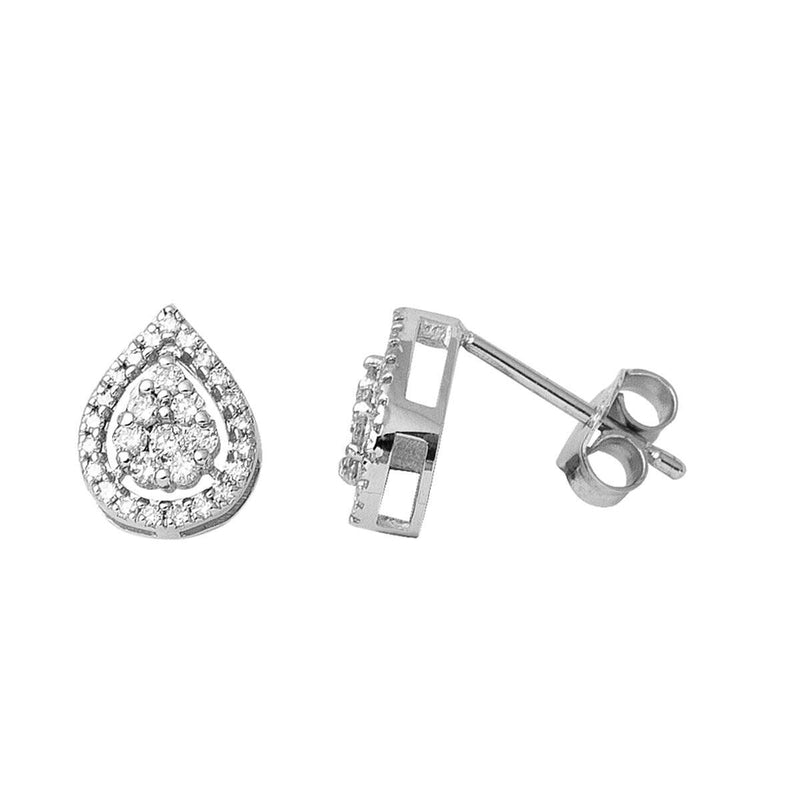 14K White Gold 0.33 Ct Teardrop Diamond Earrings