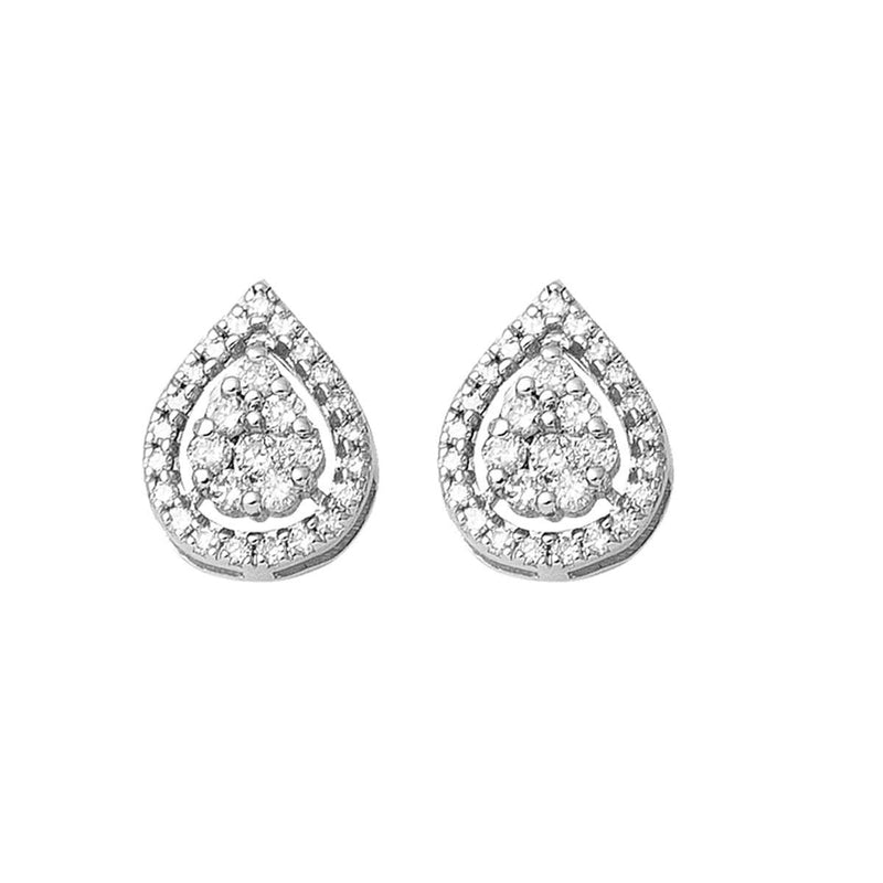 14K White Gold 0.33 Ct Teardrop Diamond Earrings