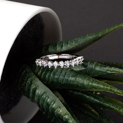 14K White Gold 0.33 Ct Half Eternity Moissanite Ring