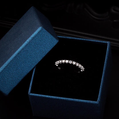 14K White Gold 0.33 Ct Half Eternity Moissanite Ring (2.04 g)