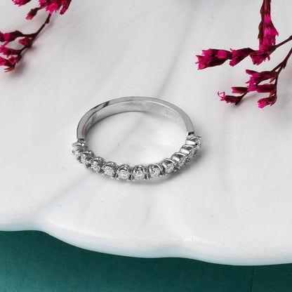 14K White Gold 0.33 Ct Half Eternity Moissanite Ring (2.04 g)
