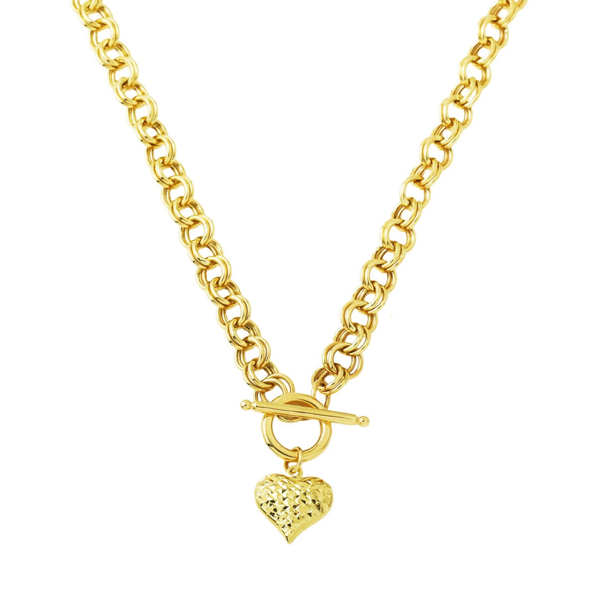 14K Yellow Gold Hoop Chain Chakra Necklace