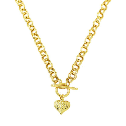 14K Yellow Gold Hoop Chain Chakra Necklace