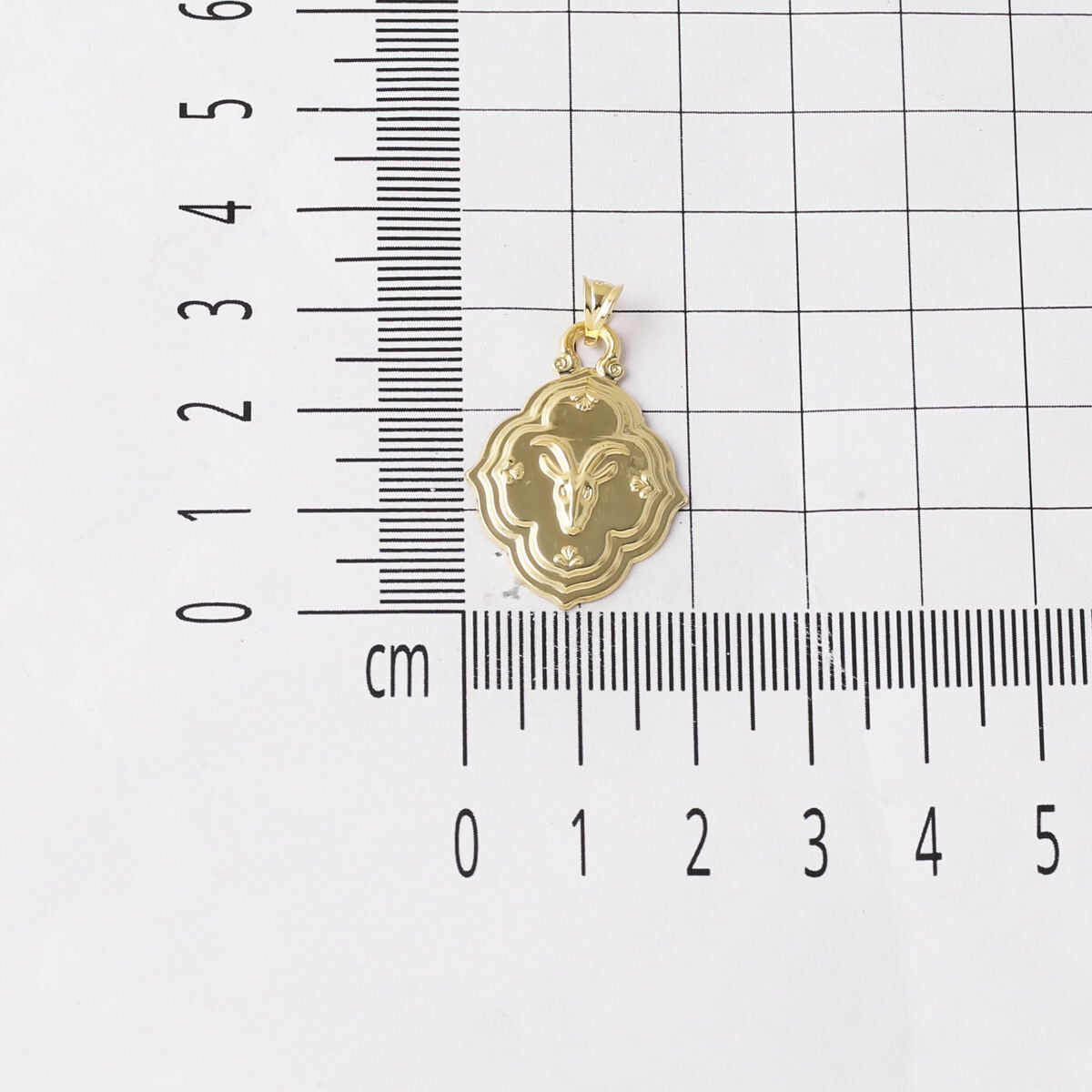 14K Yellow Gold Retro Capricorn Zodiac Necklace