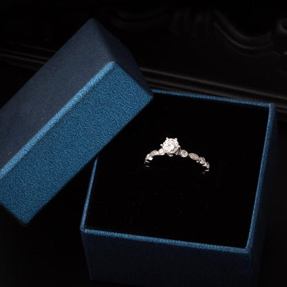 14K White Gold 0.38 Ct Solitaire Baguette Diamond Ring