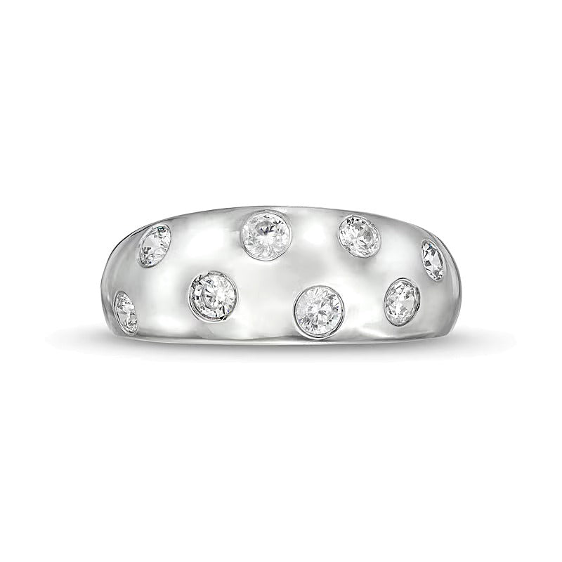 0.5 CT. TW Diamond Bubbles Band in 10K White Gold
