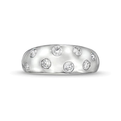 0.5 CT. TW Diamond Bubbles Band in 10K White Gold