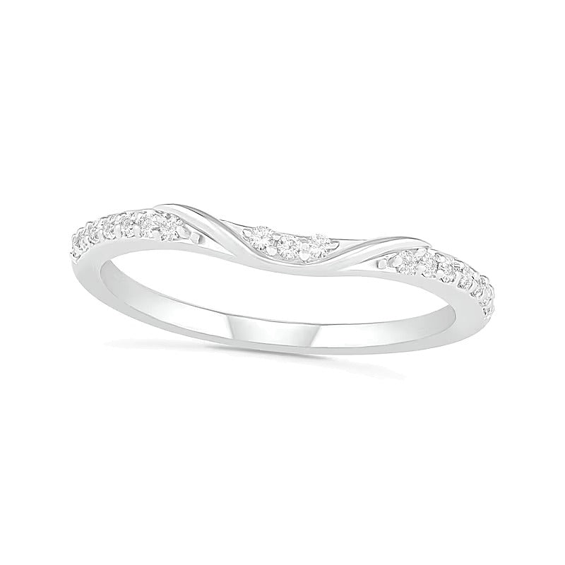 Oval Lab-Created White Sapphire Tri-Sides Split Frame Multi-Row Bridal Set in Sterling Silver