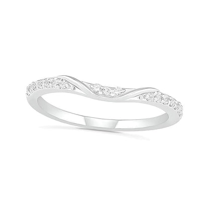 Oval Lab-Created White Sapphire Tri-Sides Split Frame Multi-Row Bridal Set in Sterling Silver
