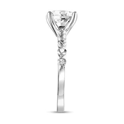 8.0mm White Lab-Created Sapphire Engagement Ring in 10K White Gold