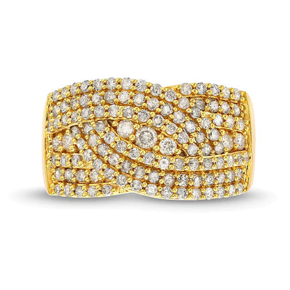 1.0 CT. TW Diamond Triple Row Overlay Band in 10K Gold