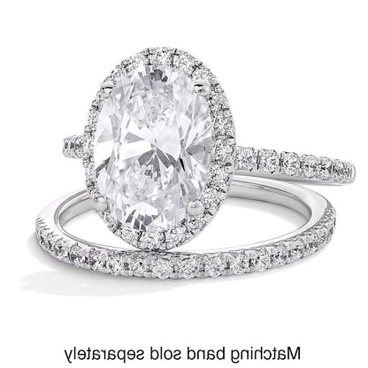 3.5 CT. TW Oval Lab-Grown Diamond Frame Engagement Ring in 14K White Gold (F/VS2)