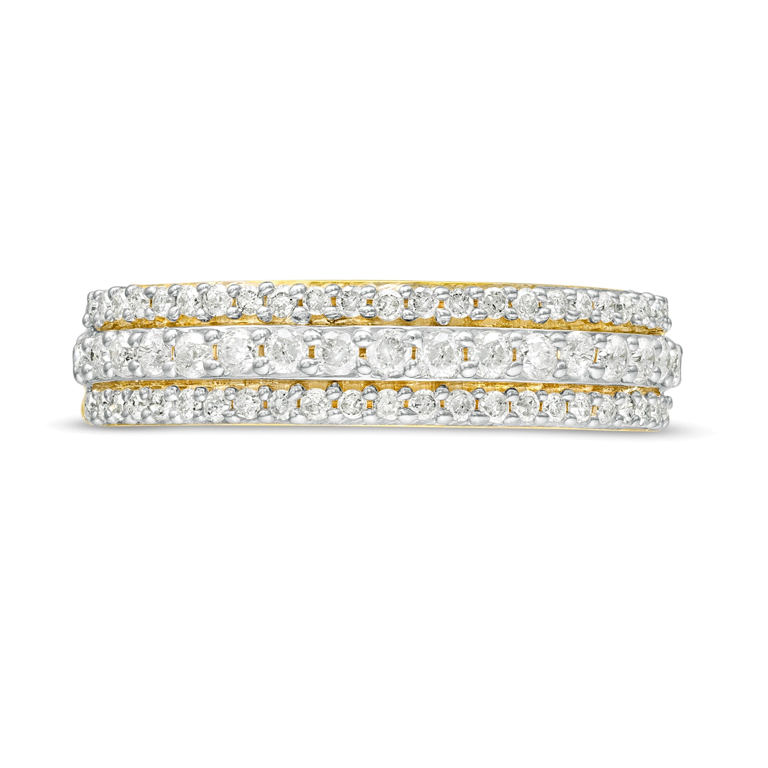 0.5 CT. TW Diamond Multi-Row Band in 10K Gold