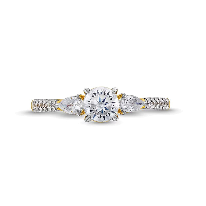 0.75 CT. TW Multi-Diamond Three Stone Engagement Ring in 10K Gold