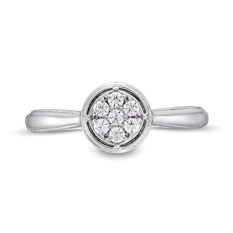 0.17 CT. TW Multi-Diamond Frame Ring in 10K White Gold