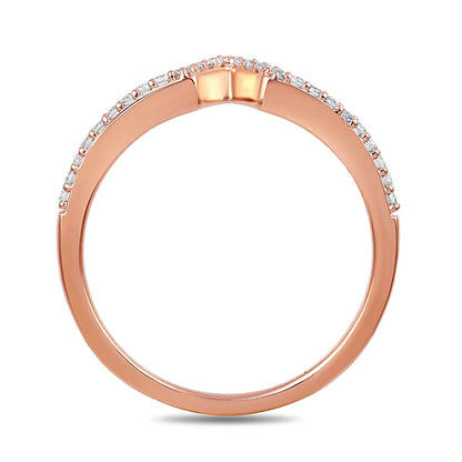Pear-Shaped Ruby and 0.33 CT. TW Diamond Three-Piece Wedding Ring Set in 10K Rose Gold