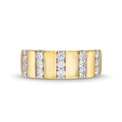 0.5 CT. TW Diamond Trio Linear Row Band in 10K Gold