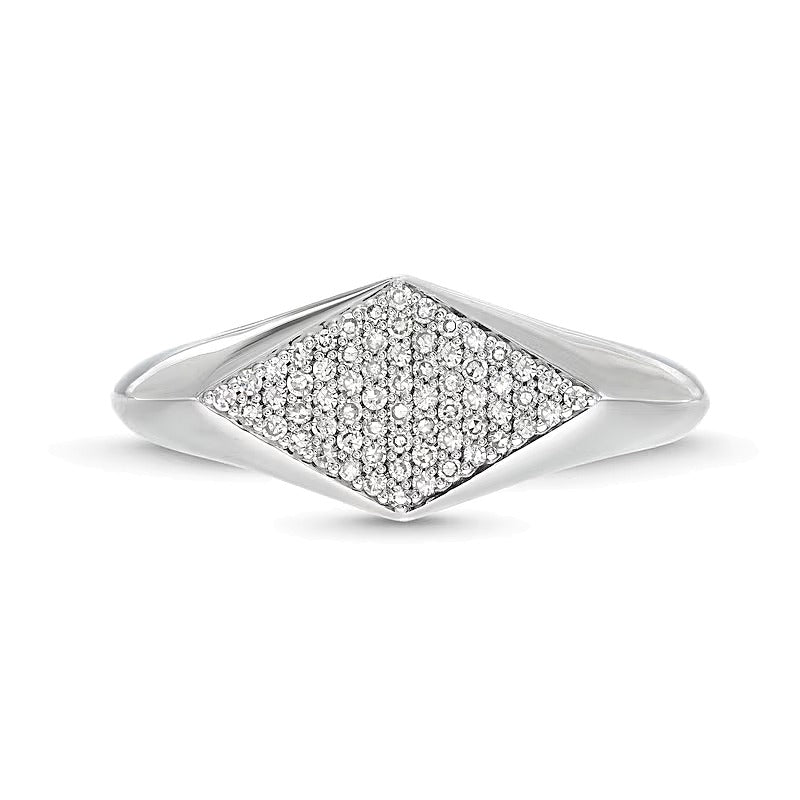 0.2 CT. TW Diamond Rhombus Signet Ring in Sterling Silver