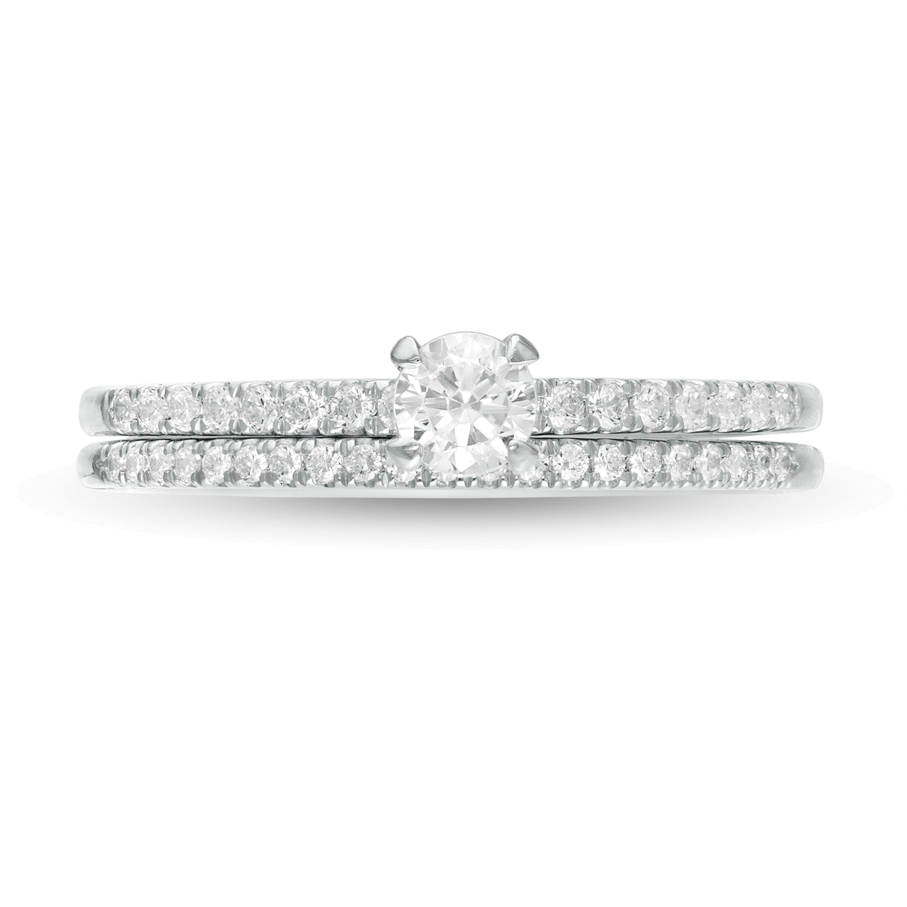 0.5 CT. TW Diamond Bridal Set in 10K White Gold