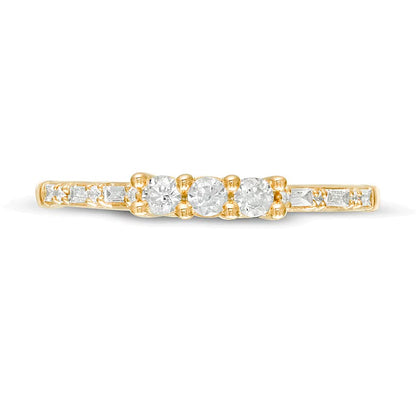 0.25 CT. TW Diamond Three Stone Promise Ring in 10K Gold
